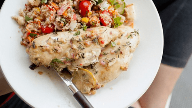 salmon with quinoa on a protein diet