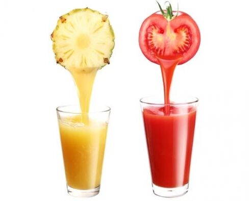 pineapple and tomato juice for the Japanese diet